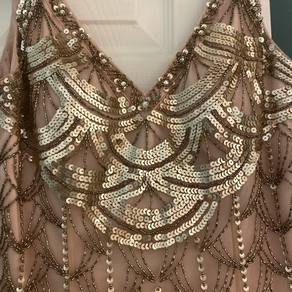 Sue Wong 1920’s Sequin and Feathers  Flapper Dress - Picture 7 of 12